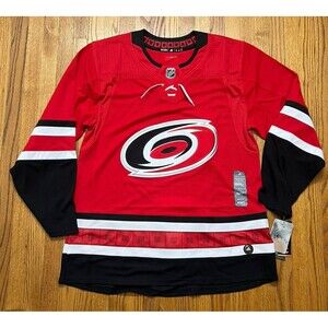Adidas NHL Carolina Hurricanes Authentic Jersey Blank Red Mens Size 52 New
